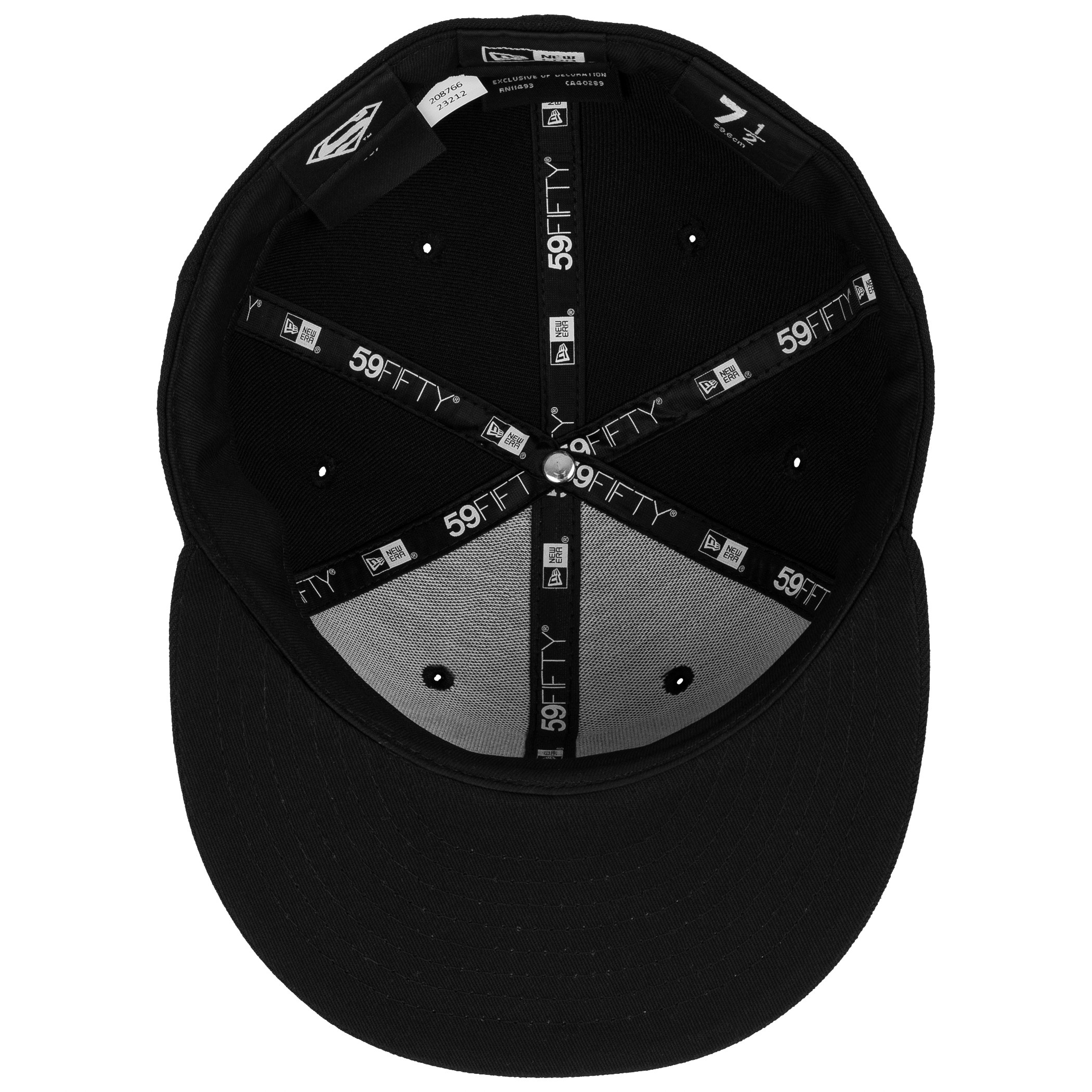 Superman Logo Black on Black New Era 59Fifty Fitted Hat